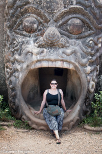 Jasmine Fernance at Buddha Park, Vientiane