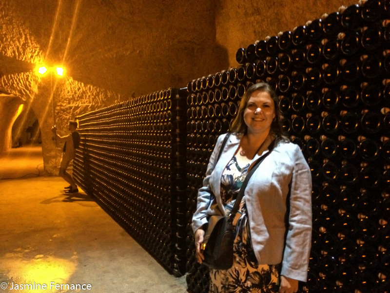 Jasmine Fernance in the Ruinart Cellars