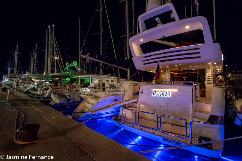 Luxury yachts in Hvar harbour