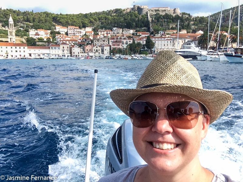 Jasmine Fernance on a speedboat trip from Hvar