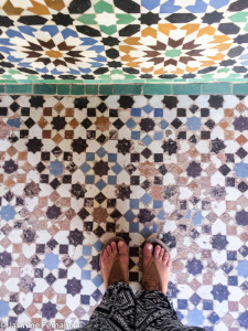 Tiling in Marrakech's Merdersa Ali ben Youssef