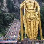 Lord Murugan towers over the Entrance to Batu Caves