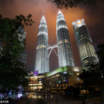 Petronas Towers at night, Kuala Lumpur