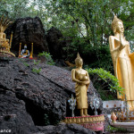Buddha's line the path up Phou Si