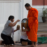 Tak Bat, monks collecting alms in Luang Prabang