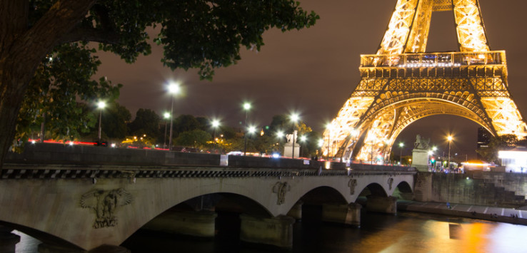 The Eiffel Tower at night